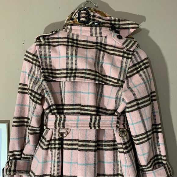 SOLD Burberry Wool Coat Pink Plaid Nova Check - Picture 7 of 14